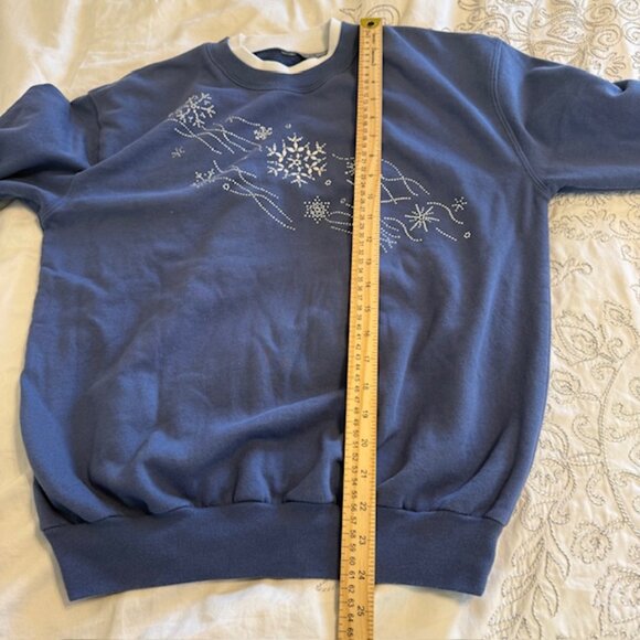 Vtg Womens Small Purple Tree Sweatshirt Bejeweled Grandma Holiday Christmas - Picture 8 of 11